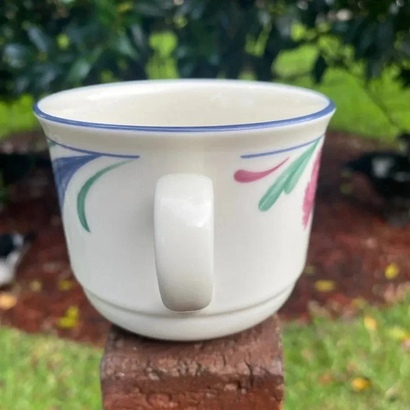 Lenox POPPIES on BLUE, 2 Flat Cups, 2.75" VINTAGE Excellent Condition USA - Picture 8 of 14